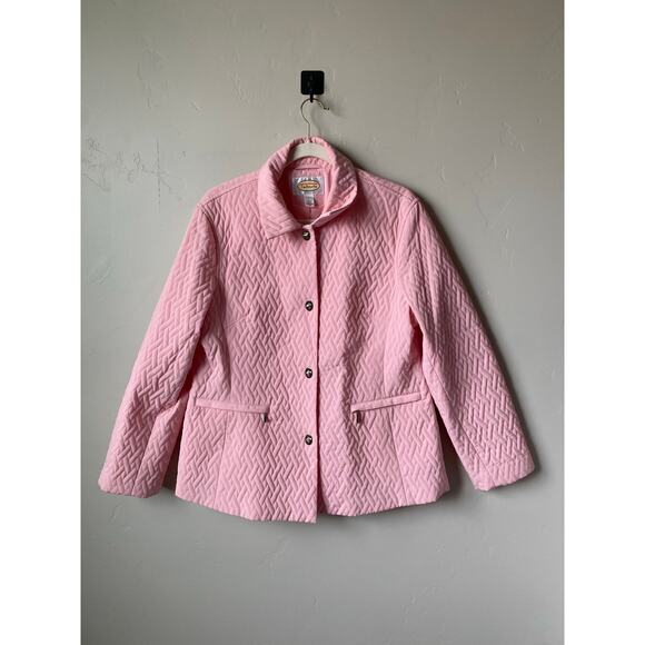 Talbots Lined Quilted Light Pink Jacket- Size Large - Picture 4 of 13